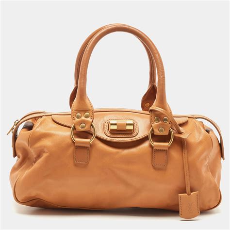 Yves Saint Laurent Tan Leather St. Tropez Bag 